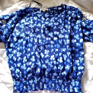MK blue flowered top
